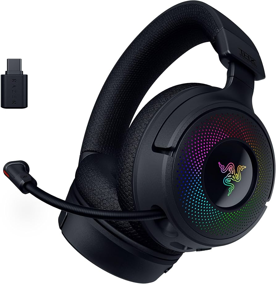 Razer Kraken V4 Pro Wireless Gaming Headset – TriForce Bio-Cellulose Drivers, THX Spatial Audio, OLED Control Hub (Recertified)