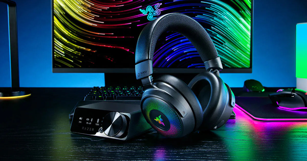 Razer Kraken V4 Pro Wireless Gaming Headset – TriForce Bio-Cellulose Drivers, THX Spatial Audio, OLED Control Hub (Recertified)